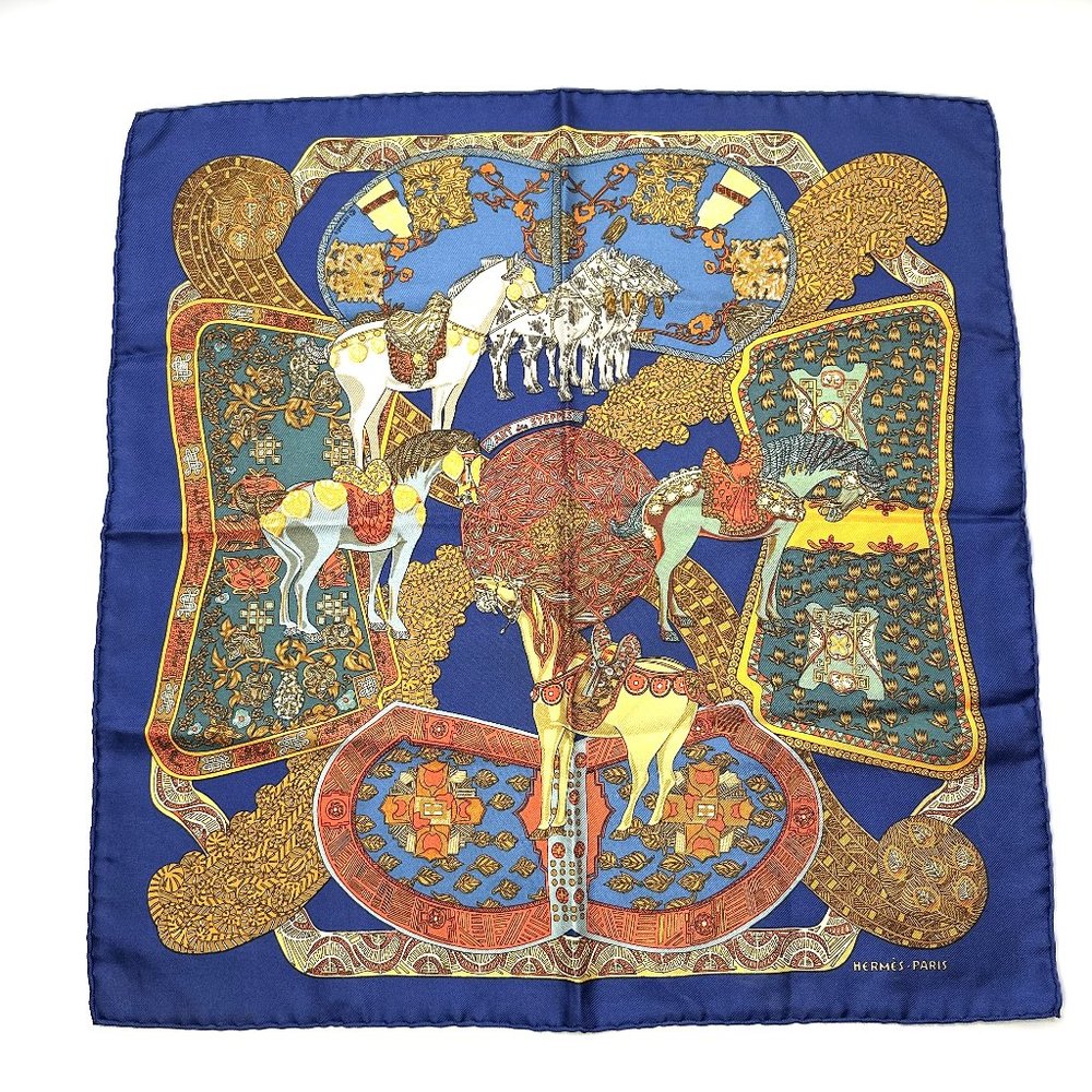 Vintage Hermes Petit Carre 40 Scarf Handkerchief 100% Silk